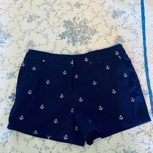 Navy Anchor Print Shorts